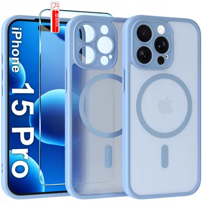 Zdjęcie produktu dla Etui Magnetyczne Matowe Do Iphone 15 Pro|Do Magsafe Trwałe + Szkło