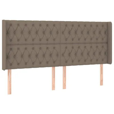 Imagen del producto de vidaXL Cabecero con orejas, color taupe, 203 x 16 x 118/128 cm, tela