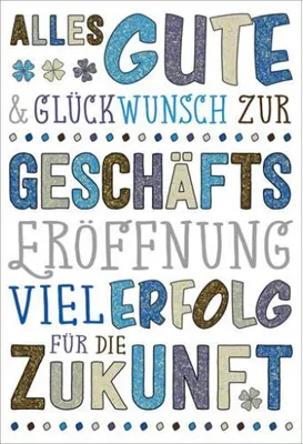 Produktbild von Glückwunschkarte zur Geschäftseröffnung im Format 11,5 x 17 cm mit Briefumschlag