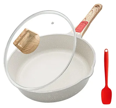 Immagine prodotto di Elzusha - Padella da 24 cm con coperchio e manico removibile, rivestimento antiaderente, adatta a tutte le fonti di calore