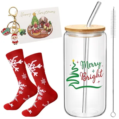 Produktbild von 6 Weihnachtsgewölle mit Deckel und Strohhalm