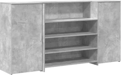 Image de vidaXL Comptoir de réception gris béton 200x50x103,5 cm Bois composite