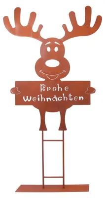 Produktbild von TrendLine Dekofigur Rentier Frohe Weihnachten 97,5 x 170 cm
