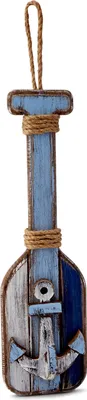 Produktbild von Antik Wand - Deko Paddel Holz maritim bemahlt 10,5x47x6,5cm mit Haken