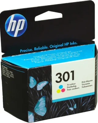 Produktbild von HP 301 Cyan/Magenta/Gelb Original Druckerpatrone, Standardertrag, Cyan, Magenta, Gelb, Tinte auf Farbstoffbasis, 3 ml, 1 Stück(e), 150 Seiten
