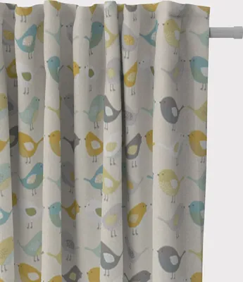 Produktbild von SCHÖNER LEBEN. Vorhang Fryett`s Birds Vögel beige grau mint senf 245c Aufhängung Smok-Schlaufenband