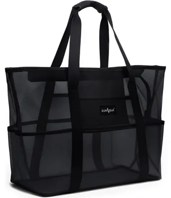 Image de Sac de plage avec fermeture éclair - Sac de natation pliable - Imperméable - Grande capacité de 38 litres - Résistant au sable - 7 poches extérieures