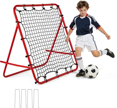 Produktbild von COSTWAY Rebounder für Fußball, 100x100cm Rebound Netz faltbar mit 5 verstellbaren Winkeln, Fußballnetz, Rückprallwand Netz, Fußballtornetz