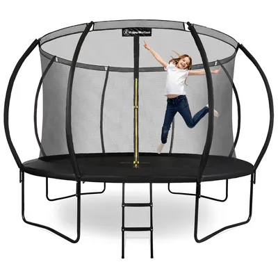 Obrázok produktu pre XXL záhradná trampolína pre deti HyperMotion - 366 cm 12FT - s rebríkom a vnútornou sieťou - pre dom a záhradu - max 150 kg