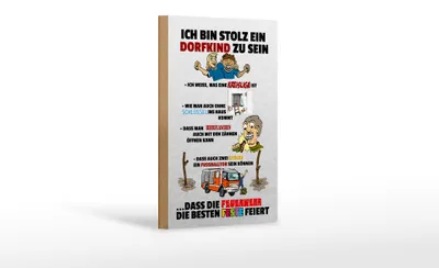 Produktbild von Holzschild Spruch 12x18cm Stolz Dorfkind zu sein