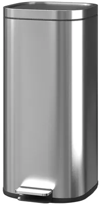 Produktbild von 30-Liter-Kš¹chenabfalleimer, Treteimer mit herausnehmbarem Inneneimer, Deckel mit Soft-Close-Funktion, 29 x 36 x 59,5 cm, silber