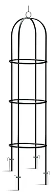 Produktbild von Rankhilfe 200 cm für Kletterpflanzen, Rosenspalier mit 4 Erdankern, pulverbeschichtet, witterungsbeständig, UV-beständig, schwarz