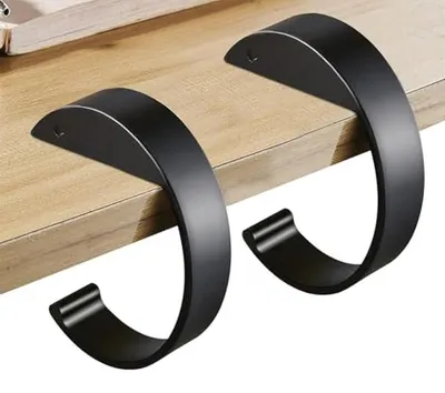 Productafbeelding van Tassenhouders voor Tafel - Tashaken Houder - Tas Ophangen - Antislip Design - 2 stuks - Zwart