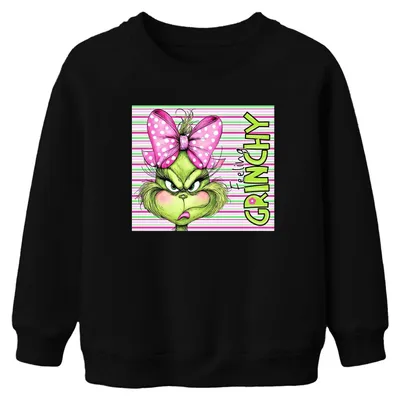 Productafbeelding van "Feelin' Grinchy" - Grappig kerstcadeau, uni sweatshirt voor kinderen, zwart, maat 128