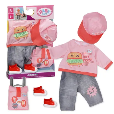Produktbild von BABY born Snack Shop Outfit mit Cap, Schuhen & Rucksack für 43 cm Puppen