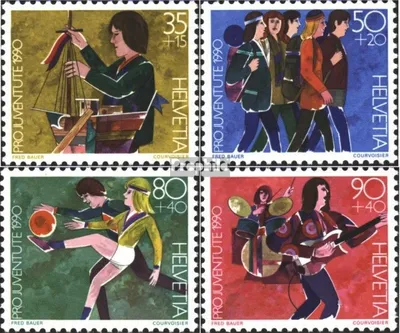 Produktbild von Briefmarken Schweiz 1990 Mi 1431-1434 (kompl.Ausg.) gestempelt Pro Juventute