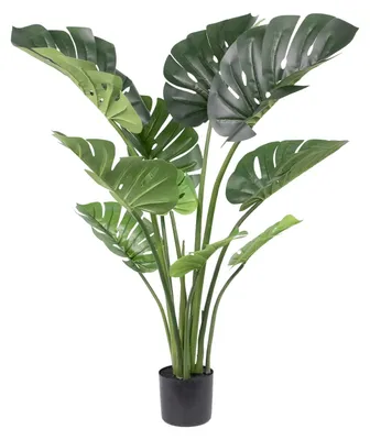 Zdjęcie produktu dla Sztuczna Monstera deliciosa - roślina ozdobna w doniczce - 1 sztuka - 120 cm - zielone liście - wykonana z PE - do użytku w pomieszczeniach - roślina podłogowa