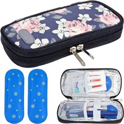 Produktbild von Famanu Kühltasche für Insulin mit Kühlgel - Blau, kompakt und tragbar