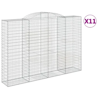 Produktbild von Gabionen mit Hochbogen 11 Stk 300x50x200/220cm Verzinktes Eisen