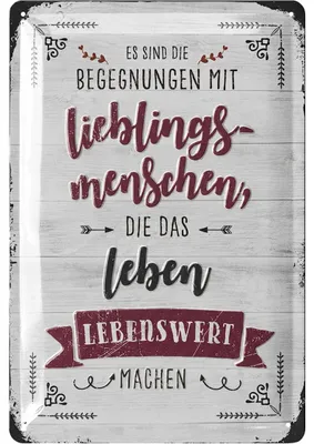 Produktbild von Blechschild Lieblingsmensch Geschenk - Sprüche Schilder Freundschaft Geschenke - Shabby Chic Deko Garten - Vintage Deko aus Metall