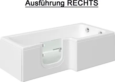 Produktbild von Solarna 170x85/70cm Badewanne mit Tür Seniorenbadewanne, Rechts