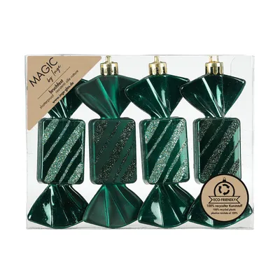 Produktbild von Christbaumschmuck Bonbons 10,5cm Kunststoff 4er Set - Noble Green