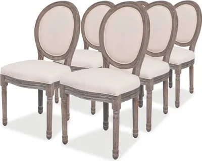 Produktbild von Esszimmerstühle 6 Stk. Creme Stoff