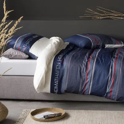 Produktbild von Irisette, Bettwäsche, Mako-Satin, blau, 135 x 200 cm + 80 x 80 cm, 2 Teile, Heimathafen, mit Seidenglanz, Ganzjahresbettwäsche, verdeckter Reißverschluss, trocknergeeignet, bügelleicht, atmungsaktiv