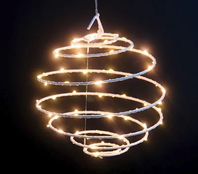 Produktbild von LED Spiralleuchte Gartenleuchte Außenbeleuchtung Warmweiß 50 LEDs Ø 22 cm