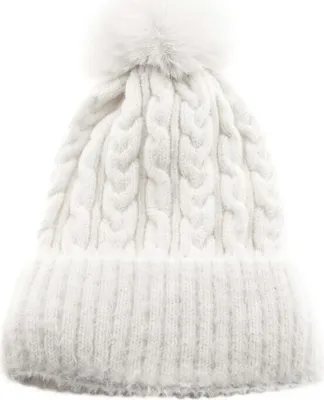 Produktbild von Wintermütze mit Flechtmuster OneSize mit Innenfutter - warmhaltend & kuschelig Weiß
