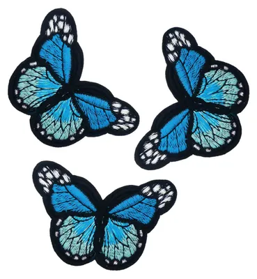 Produktbild von 3 Schmetterling Aufbügler, Applikation, 48x70mm, freie Farbwahl