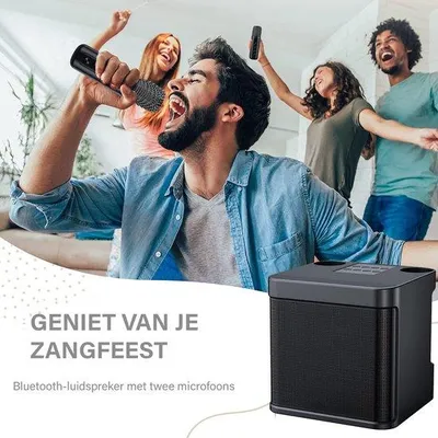 Obrázek produktu pro Karaoke sada se 2 bezdrátovými mikrofony Bluetooth a reproduktorem na párty