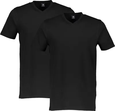 Produktbild von LERROS Doppelpack T-Shirt, V-Neck in Premium Baumwollqualität , Farbe: BLACK , Größe: L