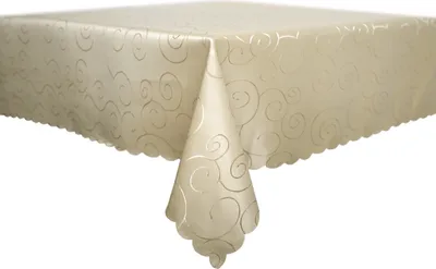 Produktbild von Tischdecke Ranken Schnörkel glänzend Ornament champagner - 130 x 130 cm