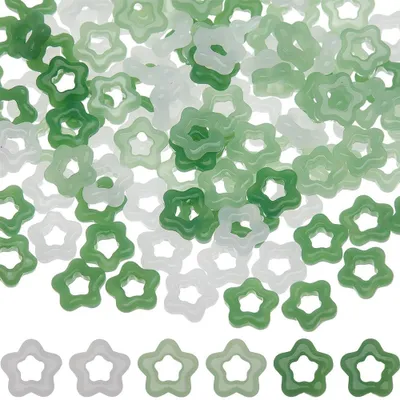 120 Blumen-Abstandskralen aus Glas, 3 Farben, 12,5 mm