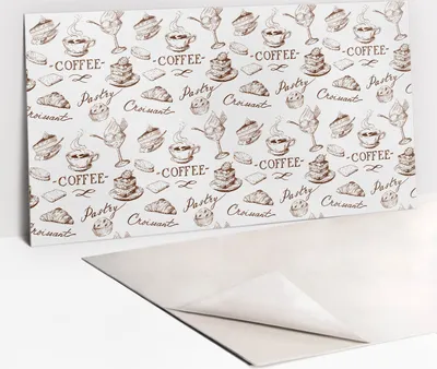 Produktbild von PVC-Wandschutz für die Küche - Stilvoller Schutz für Ihre Wände 100 x 50 Kaffeethema