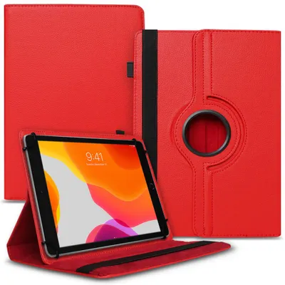 Produktbild von Tablet Hülle für Pritom M10 10,1 Zoll Tasche Schutzhülle Case Cover 360 DrehbarFarben:Rot