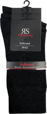 Produktbild von 3 Paar Socken Baumwolle Herren schwarz mit Softrand o. Gummi RS Harmony Gr. 39/42 schwarz
