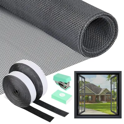 Produktbild von Fliegengitter Fenster Insektenschutz - Glasfaser - Selbstklebend - 120 x 250 cm