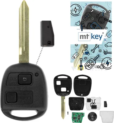 Produktbild von MT-KEY Funk Schlüssel Autoschlüssel 434MHZ ID33 TOY47 kompatibel mit Toyota Tarago R10 95-00 2 Tasten 433MHZ Fernbedienung