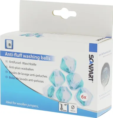Produktbild von Scanpart Antifussel-Waschbälle 6 Stück, wiederverwendbar