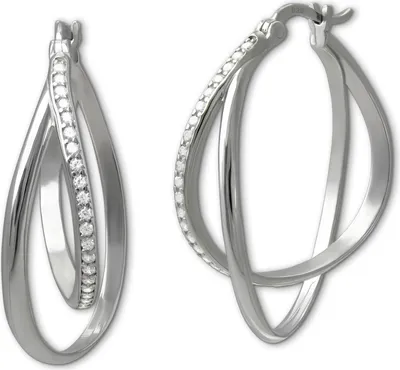 Image de SilberDream Femmes SilberDream Boucles d'oreilles argenté Créoles 925 Argent D2SDO4451W