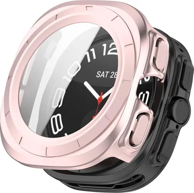 Obrázek produktu pro Pro Samsung Galaxy Watch Ultra 47mm / Ultra 2025 Ochranné pouzdro + 9H tvrdé sklo růžové