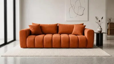 Produktbild von Kaiser Möbel Schlafsofa mit Bettkasten, Veloursstoff Bluvel, Zimtfarbe, COSMOPOLITAN