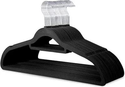 Obrázok produktu pre Sada 50 vešiakov Famanu (45 cm) – vešiaky s protišmykovou povrchovou úpravou a otočnými háčikmi – úsporné riešenie pre šatník