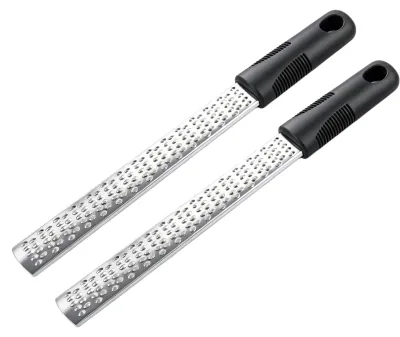 2er Set Käseraspel aus Edelstahl, feine Reibe, schwarz