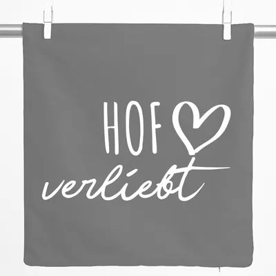 Produktbild von Huuraa Kissenbezug Hof verliebt 40x40cm Steel Grey Baumwolle Dekokissenbezug Geschenkidee