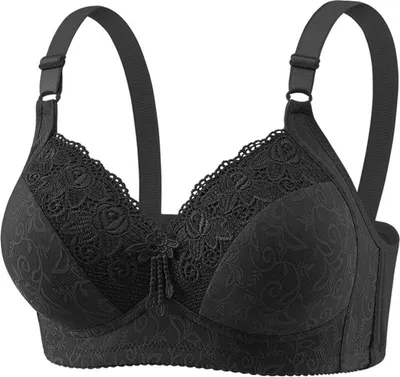 Produktbild von Damen-BH ohne Bügel, Spitze, verstellbarer Träger, Blumenstickerei, verstellbarer Träger, Push-up, Anti-Durchhängen, ganztägiger Tragekomfort, stützende Unterwäsche für den Alltag, Büro und Reisen