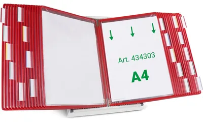 Produktbild von tarifold Sichttafelsystem 434303 DIN A4 rot mit 30 St. Sichttafeln, 1 St.