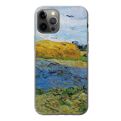 Produktbild von MuchoWow® Handyhülle Schutzhülle Hülle für iPhone 12 Pro Heuballen unter einem regnerischen Himmel - Vincent van Gogh Silikon Softcase Handy Hülle - Abdeckung